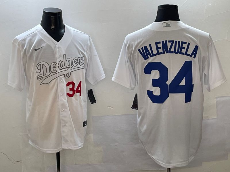 Men Los Angeles Dodgers 34 Valenzuela White Fashion Edition Game 2025 Nike MLB Jersey style 9